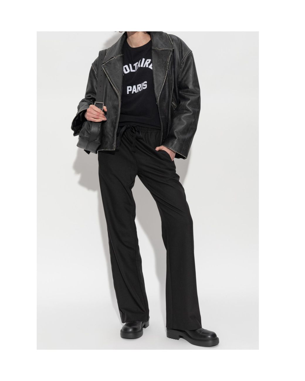 Zadig & Voltaire Black Drawstring Side-Stripe Trousers