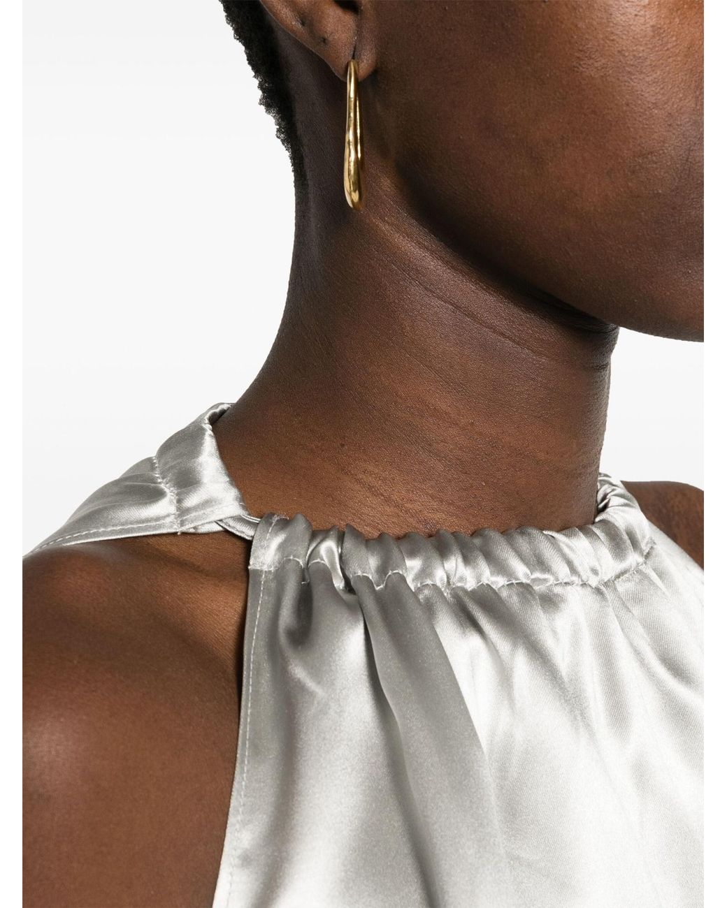 Loulou de Saison White Morene Metallic Maxi Dress
