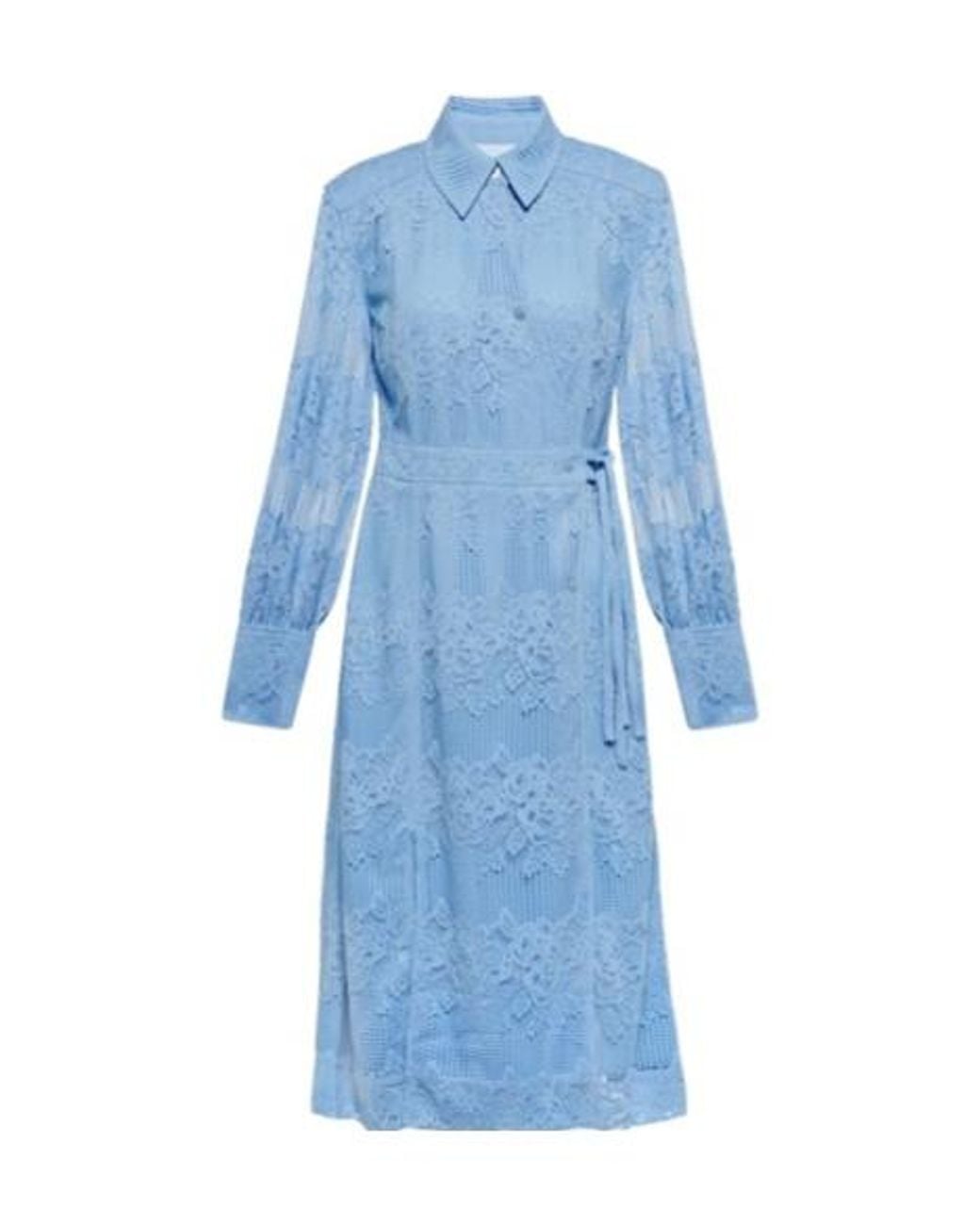 Ganni Blue Lace Shirt Dress