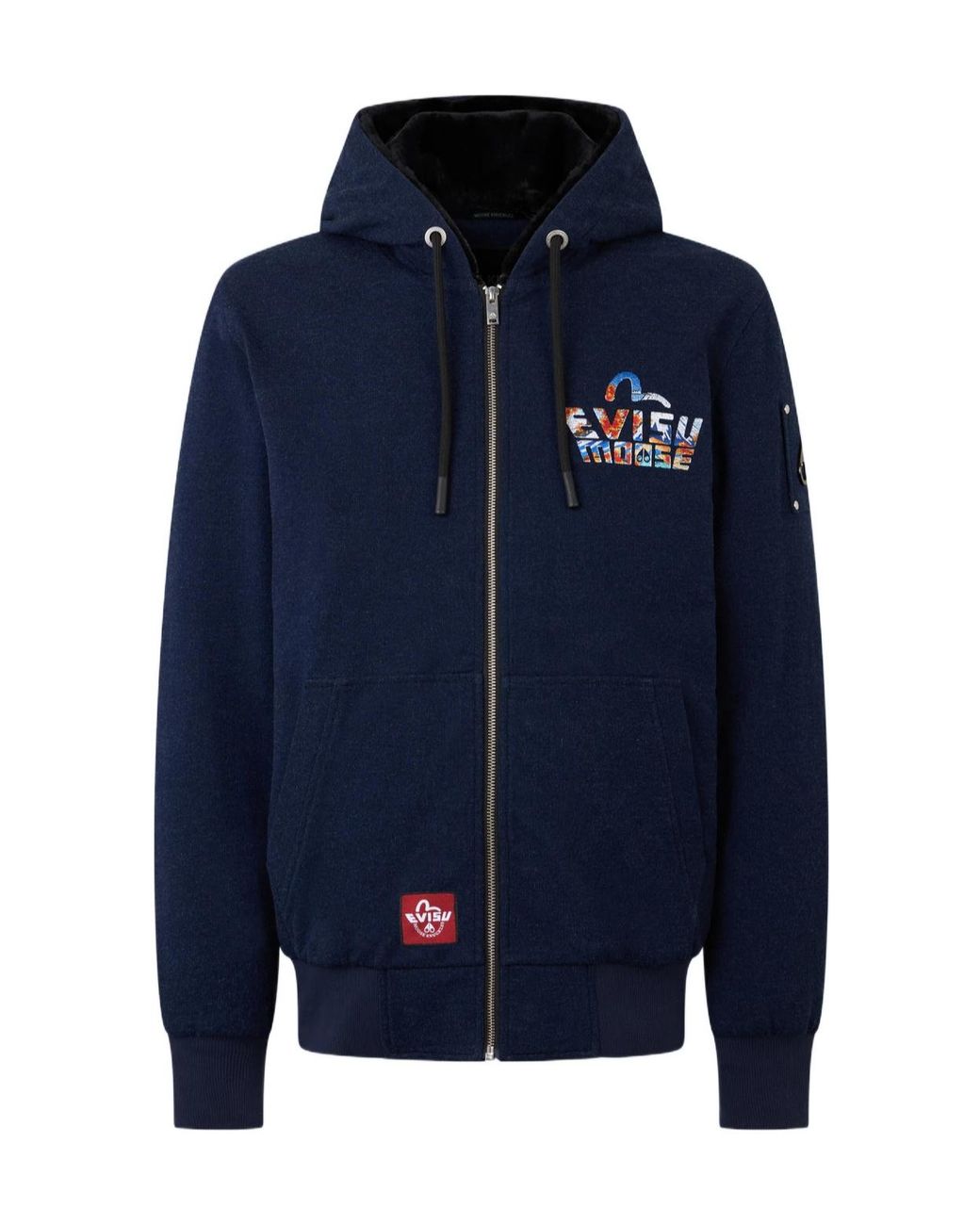 Moose Knuckles Blue X Evisu Zip-Up Hoodie for men