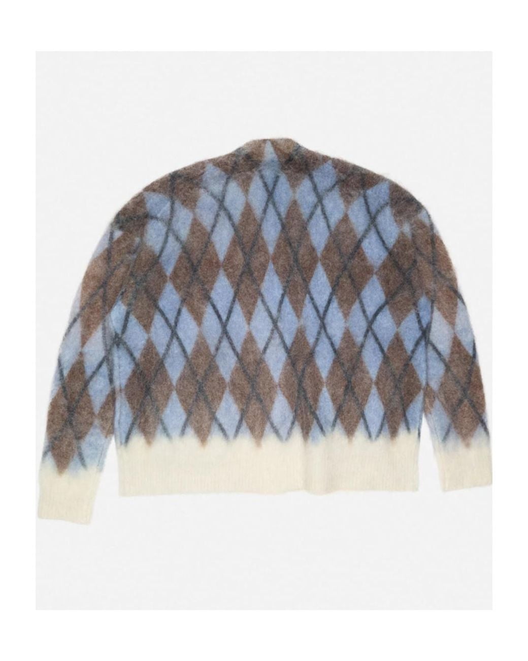 Acne Blue Argyle-Pattern Cardigan