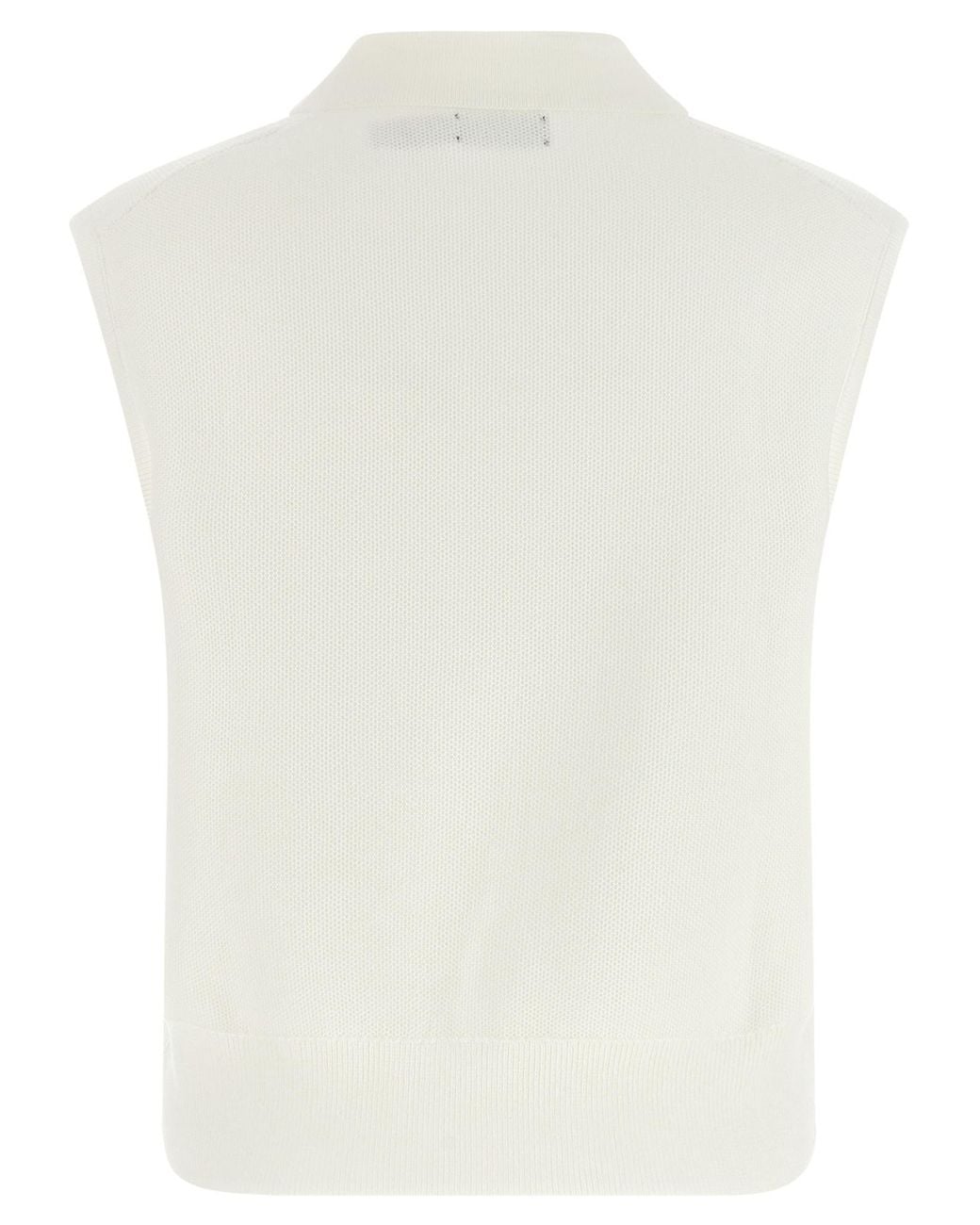 Polo Ralph Lauren White Sleeveless Polo Knitted Sweater