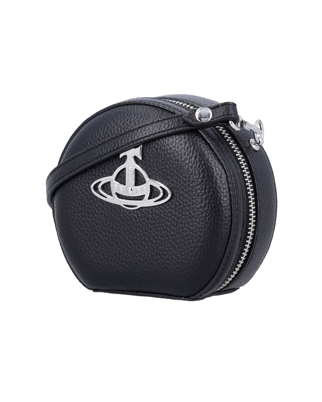 Vivienne Westwood Black Orb Plaque Mini Round Crossbody Bag