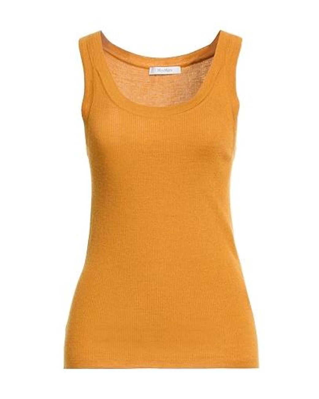 Max Mara Orange Solid Wool Knit Vest