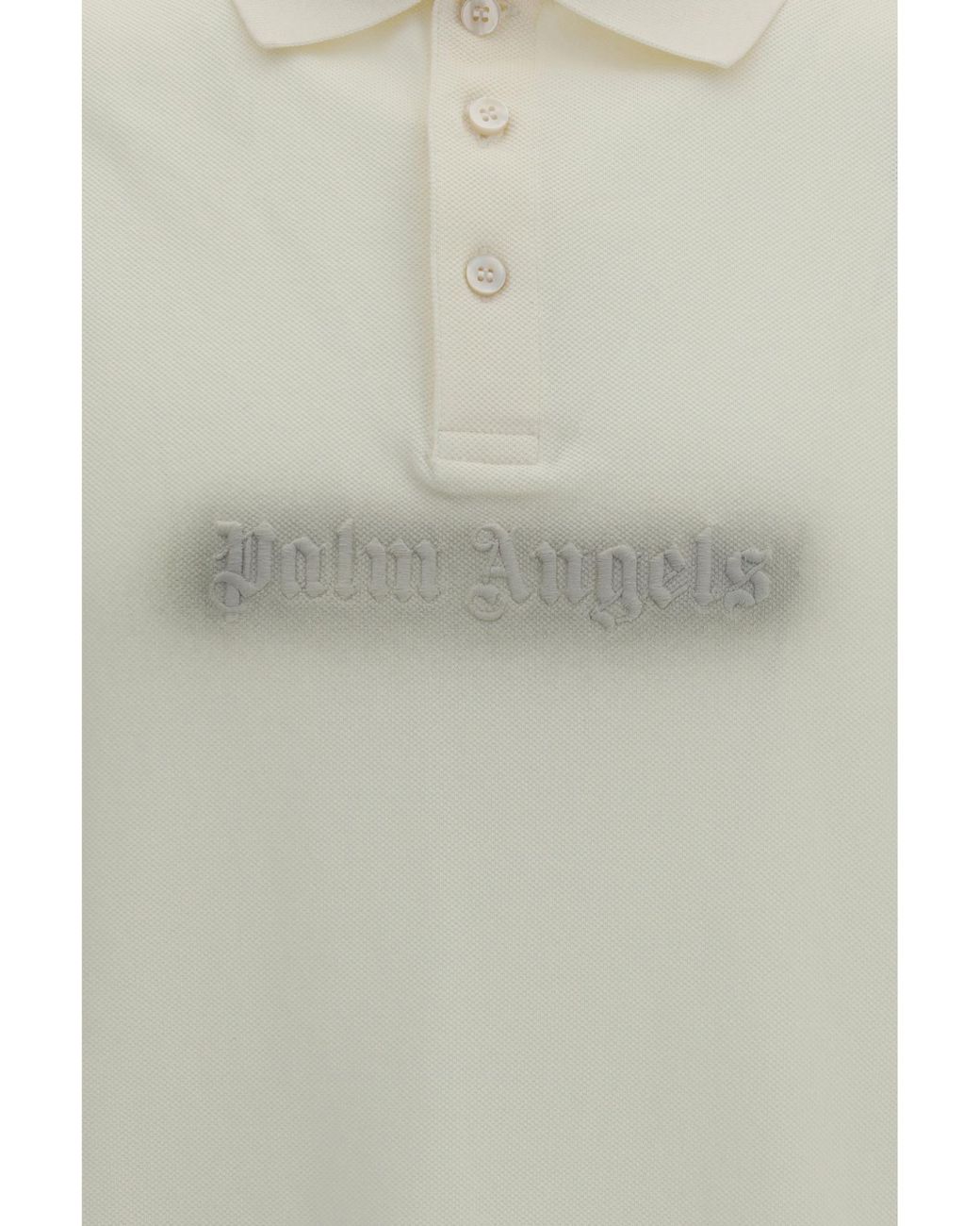 Palm Angels White Logo Spray Polo Shirt for men
