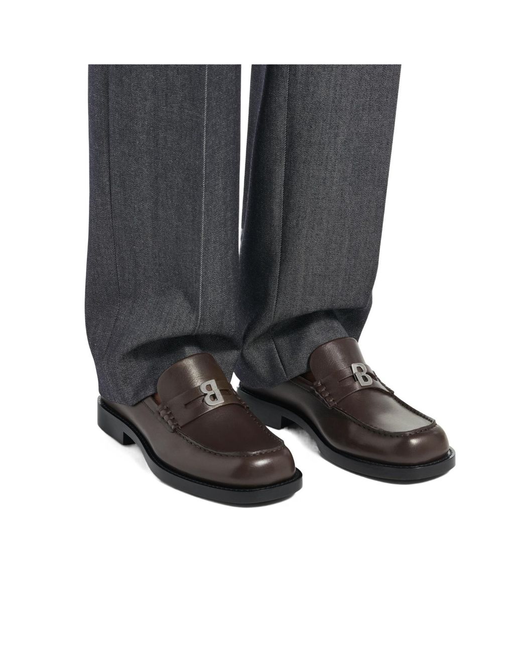 Balenciaga Brown Comfy Logo Plaque Loafers