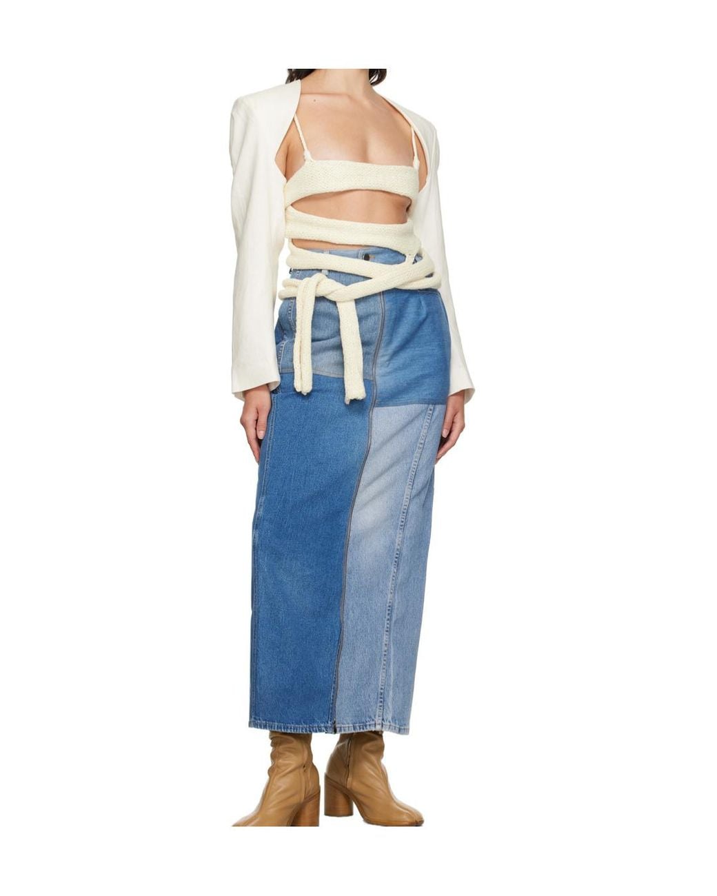 Niccolò Pasqualetti Blue Patta Denim Skirt