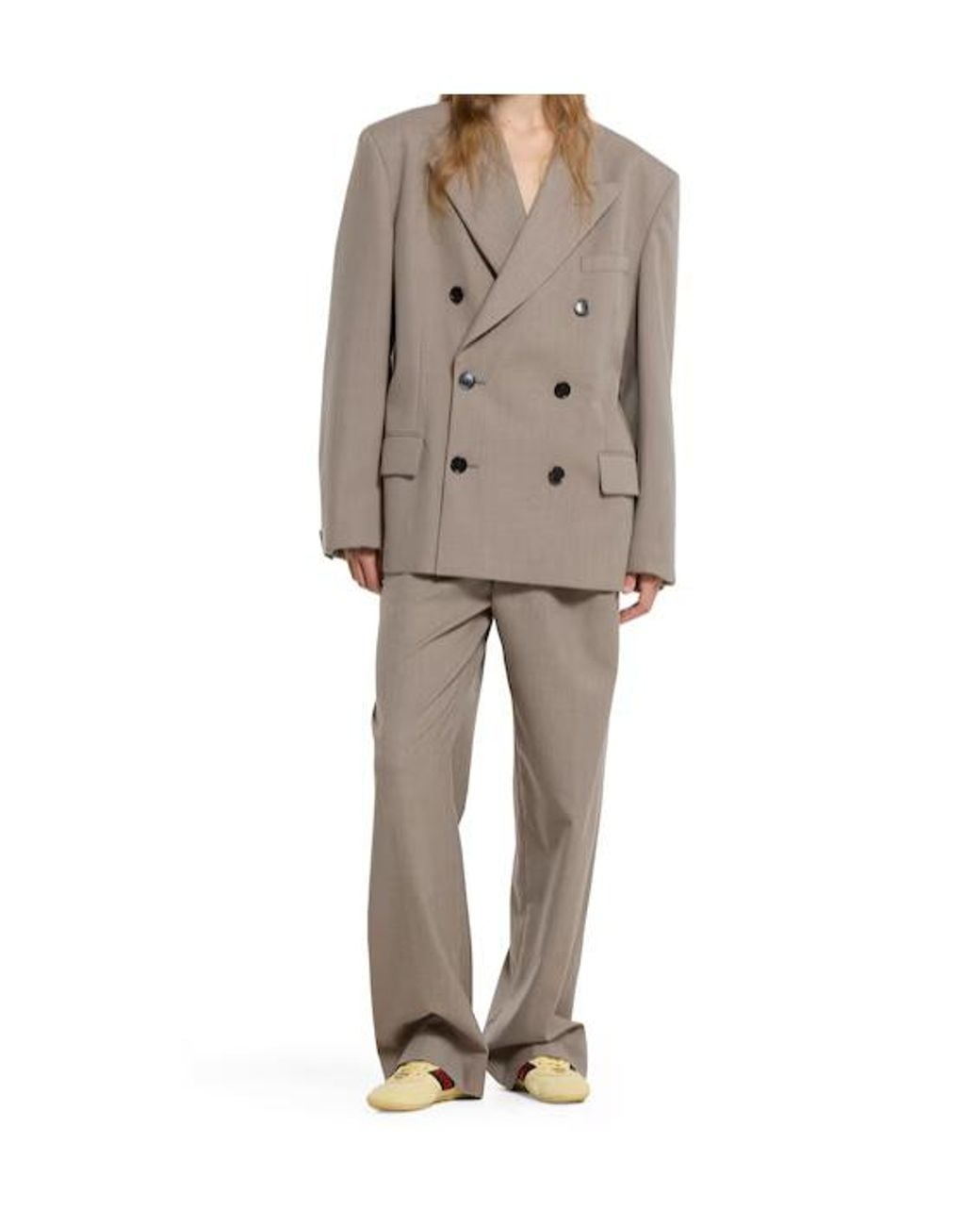 Gucci Natural Shift Lace-Up Sneakers