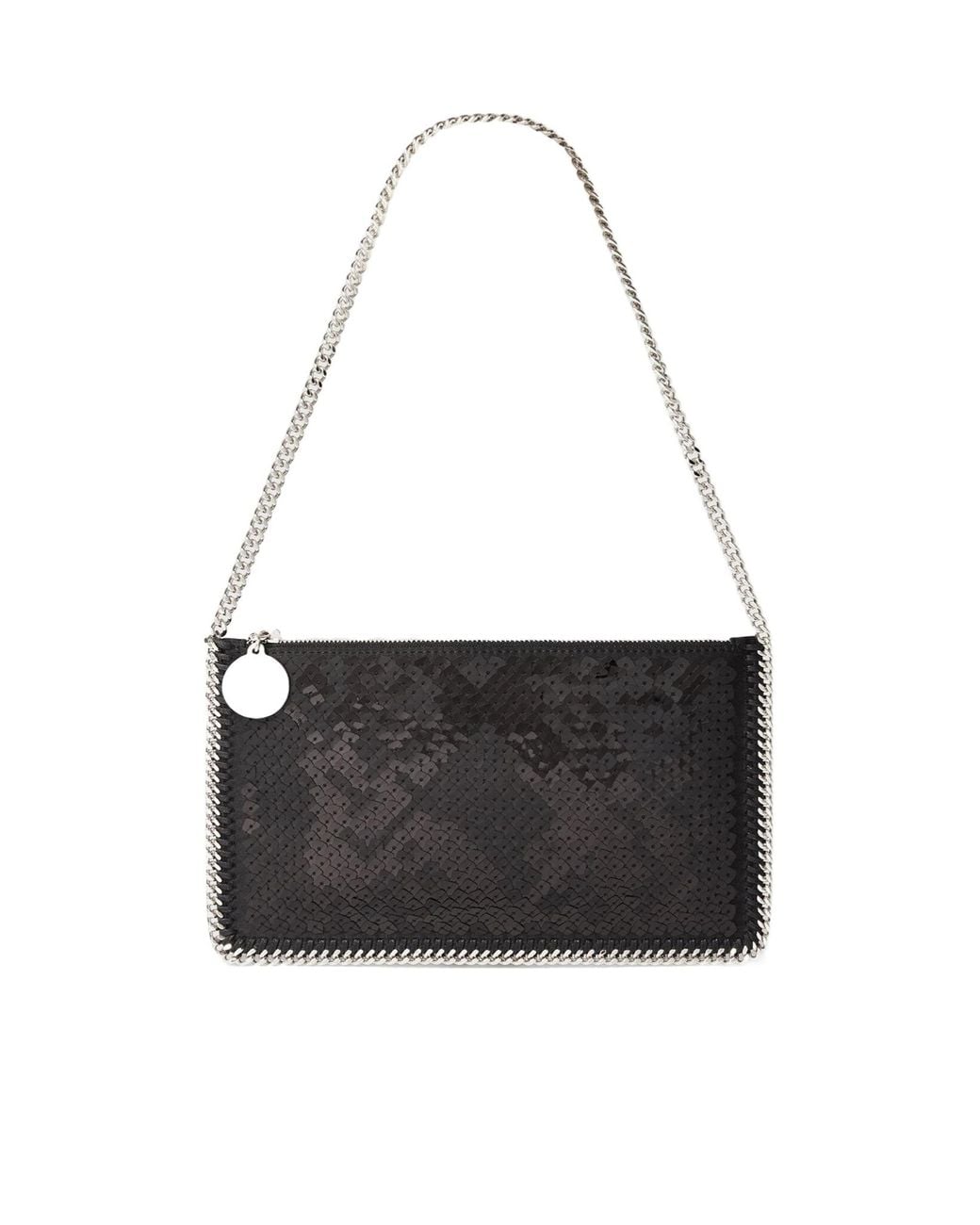 Stella McCartney Black Falabella Sequin Pochette Shoulder Bag
