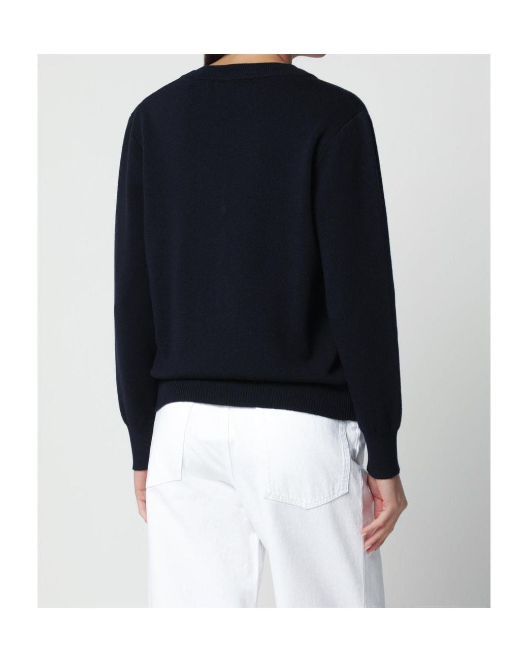 Rohe Black V-Neck Knitted Jumper