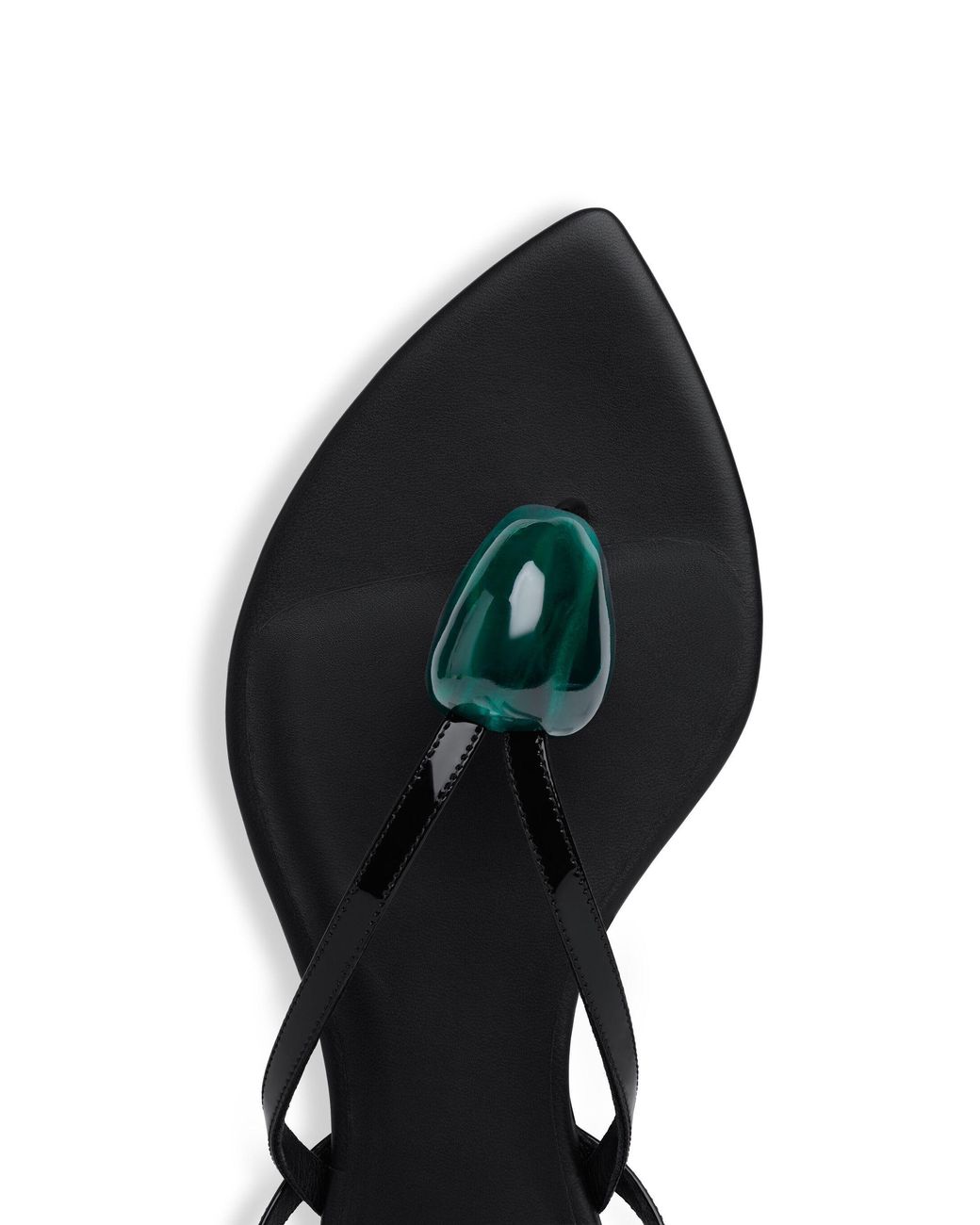 Alaïa Black Leather Invisible Jewel Sandals