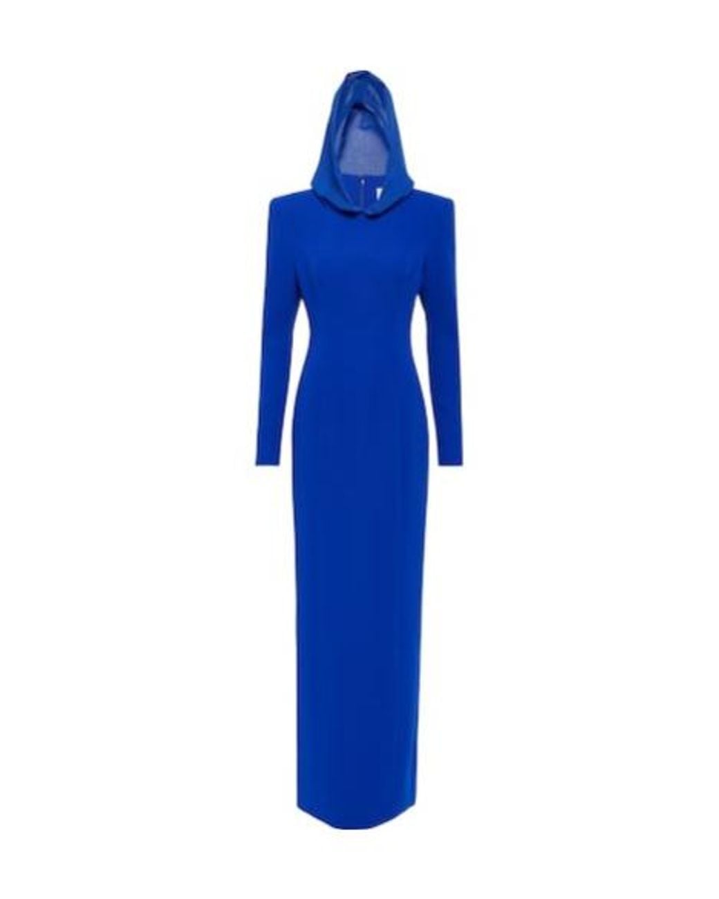 Monot Blue Hooded Crêpe Maxi Dress