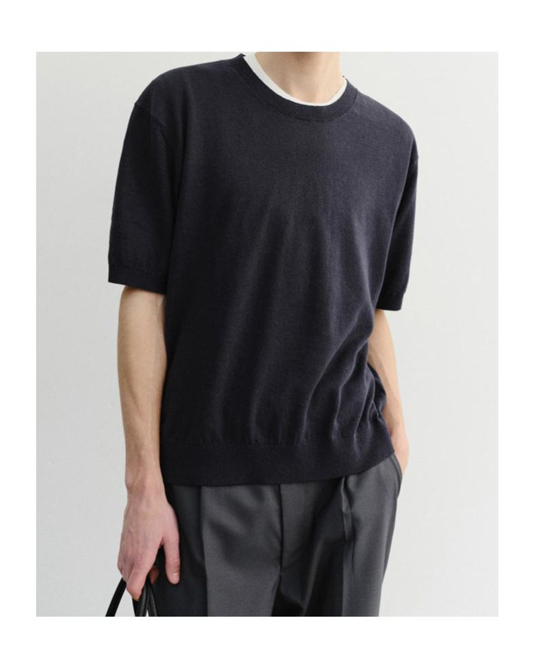 DUNST Blue Short-Sleeve Sweater for men