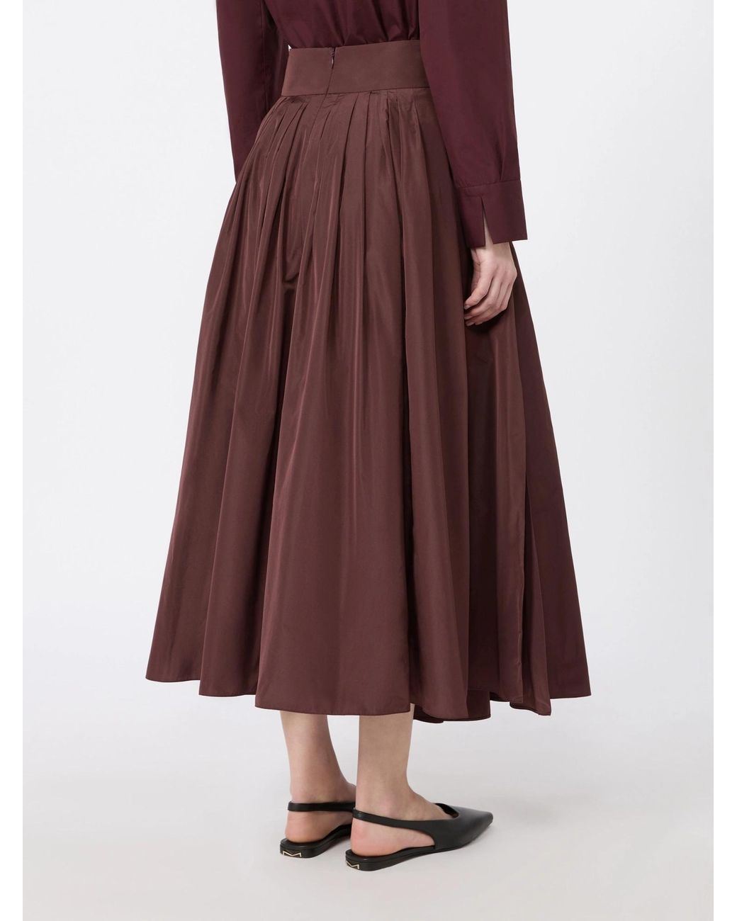 Max Mara Purple Pleated Maxi Skirt