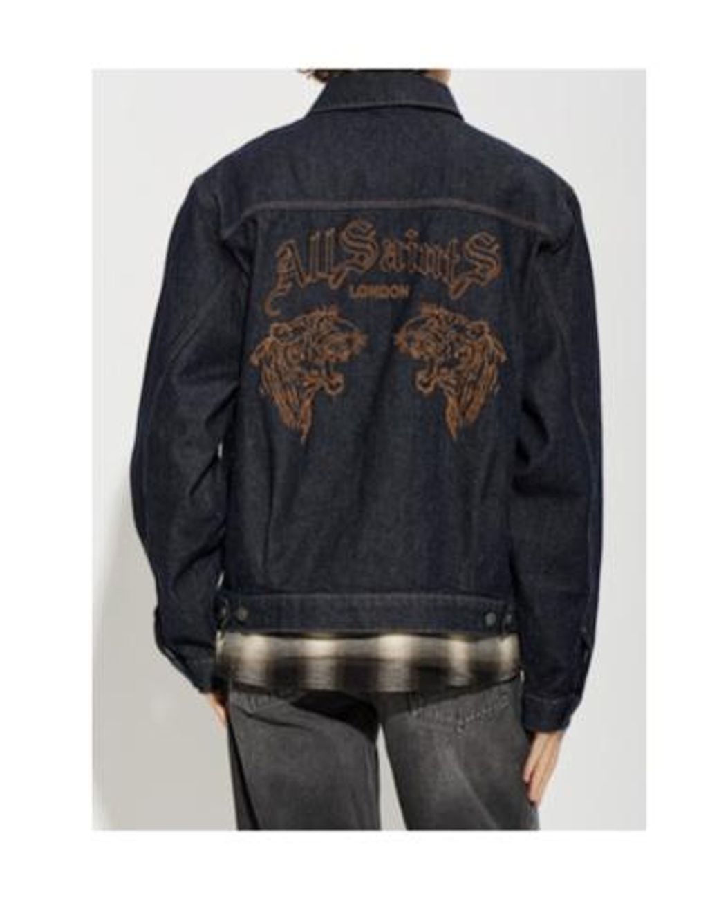 AllSaints Blue Button Denim Jacket for men