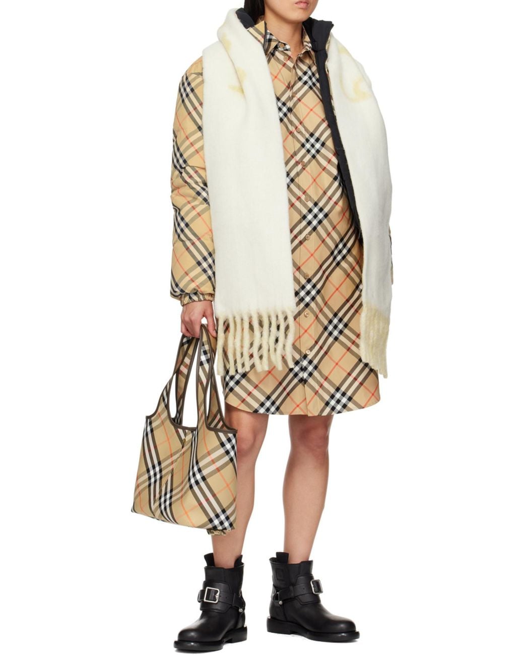 Burberry Metallic Small Checked Top Handle Bag