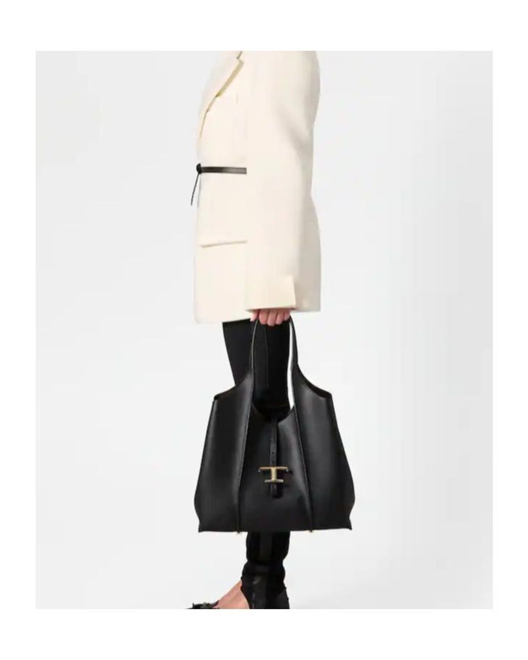 Tod's Black T Timeless Shopping Bag