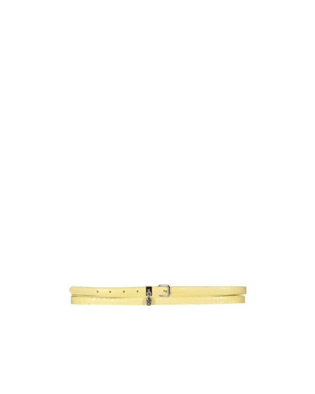McQueen Metallic Pave Skull Double Belt