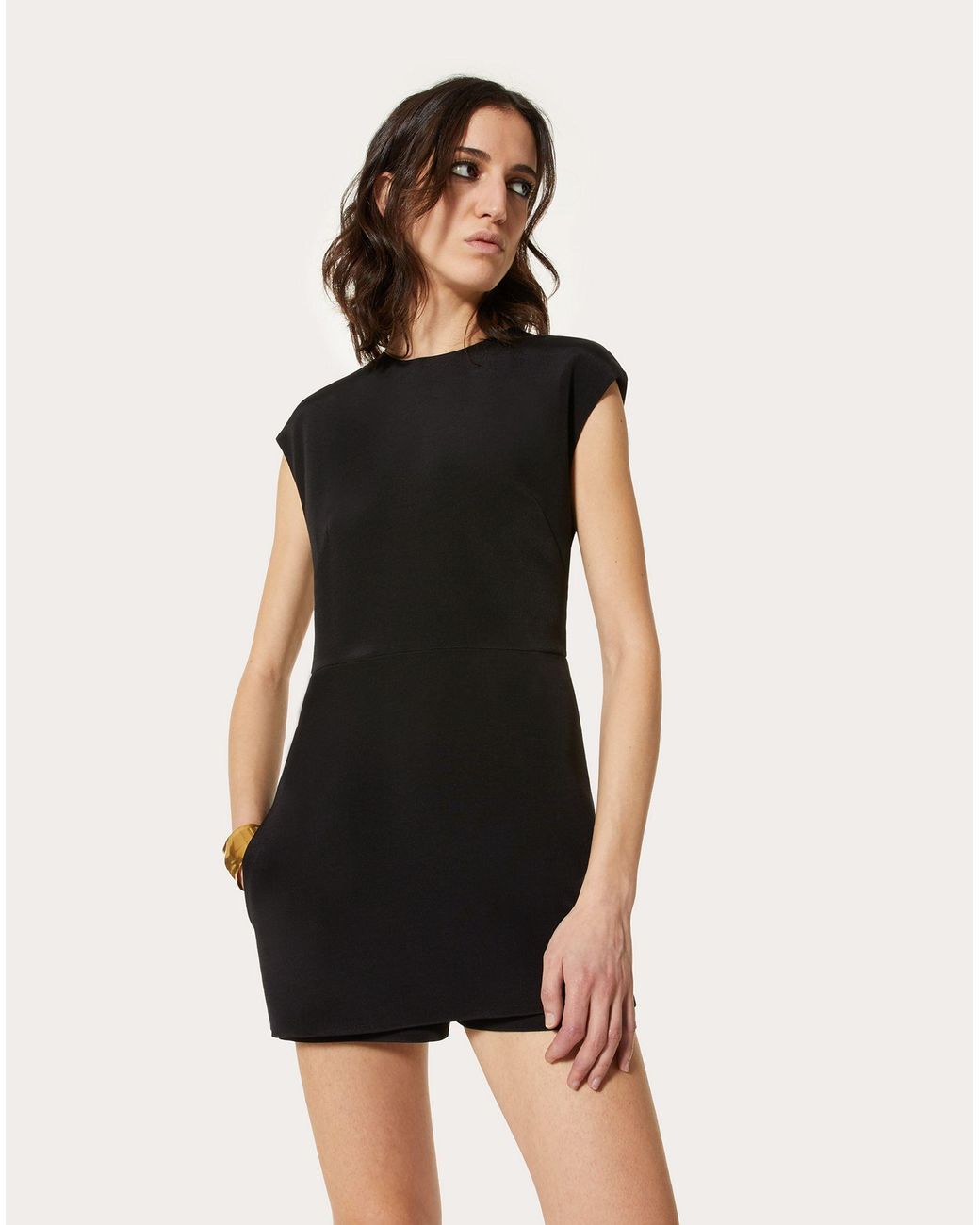 Valentino Black Round Neck Sleeveless Playsuit
