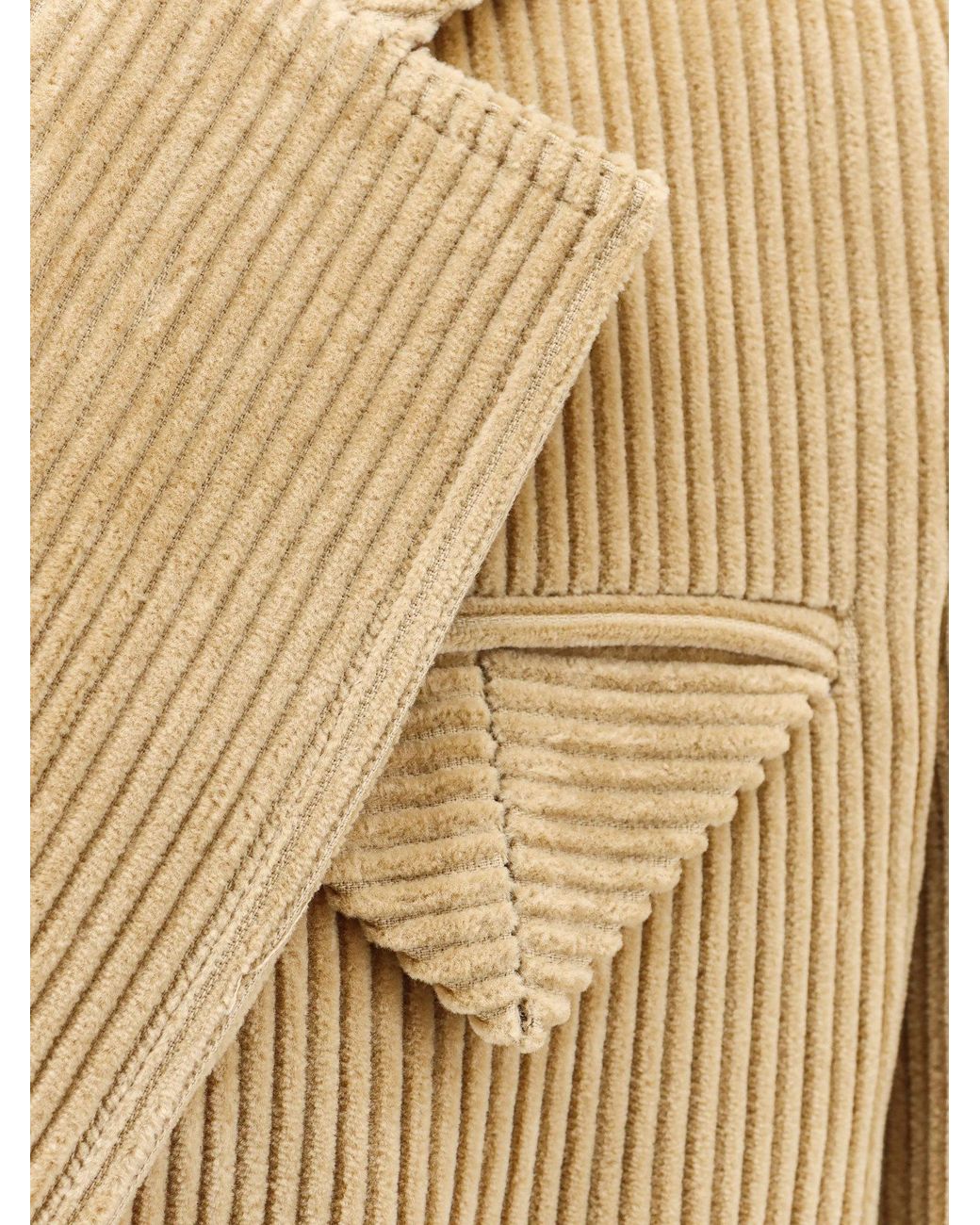 Bottega Veneta Natural Single Breasted Corduroy Jacket for men