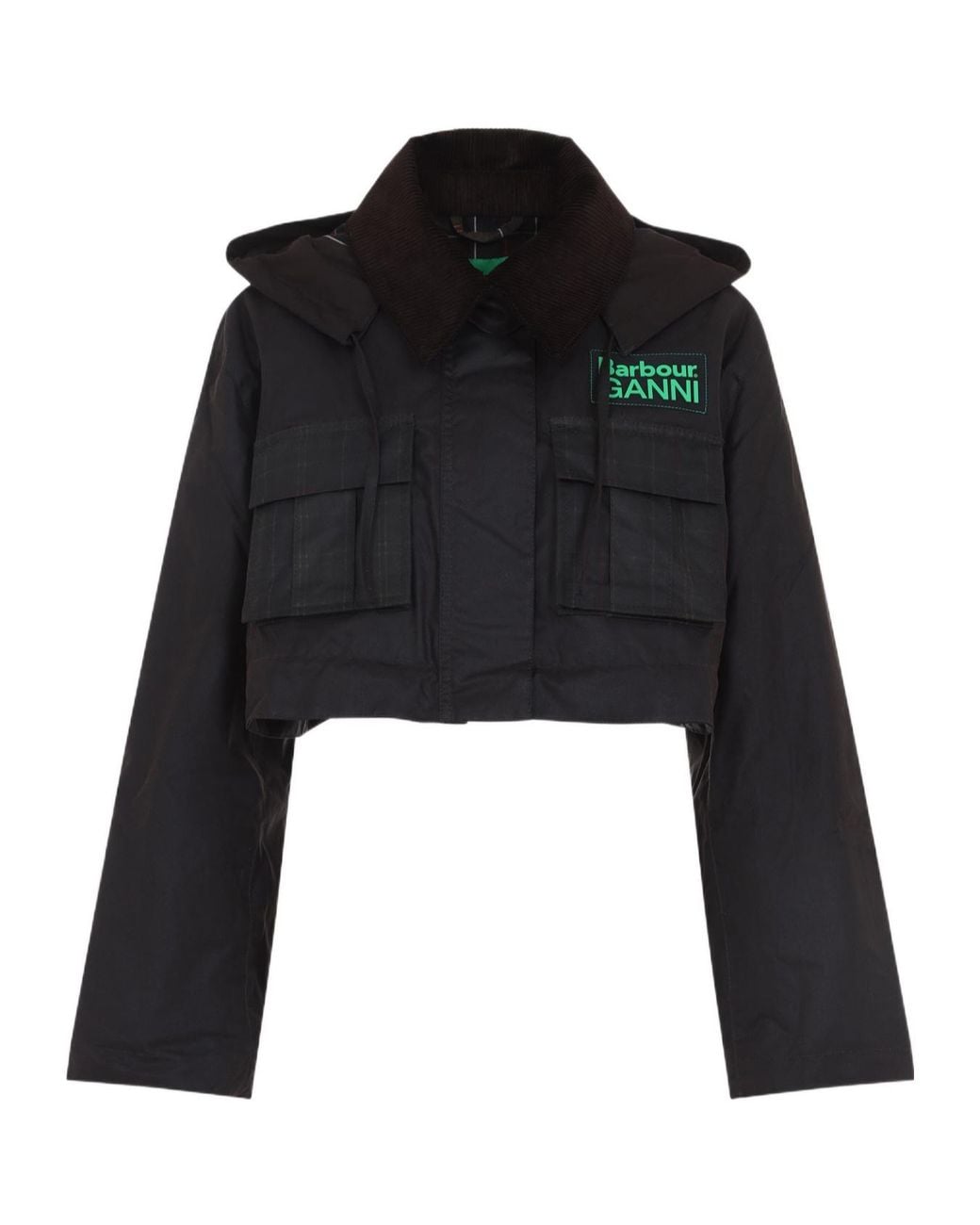 Barbour Black Peplum Wax Jacket