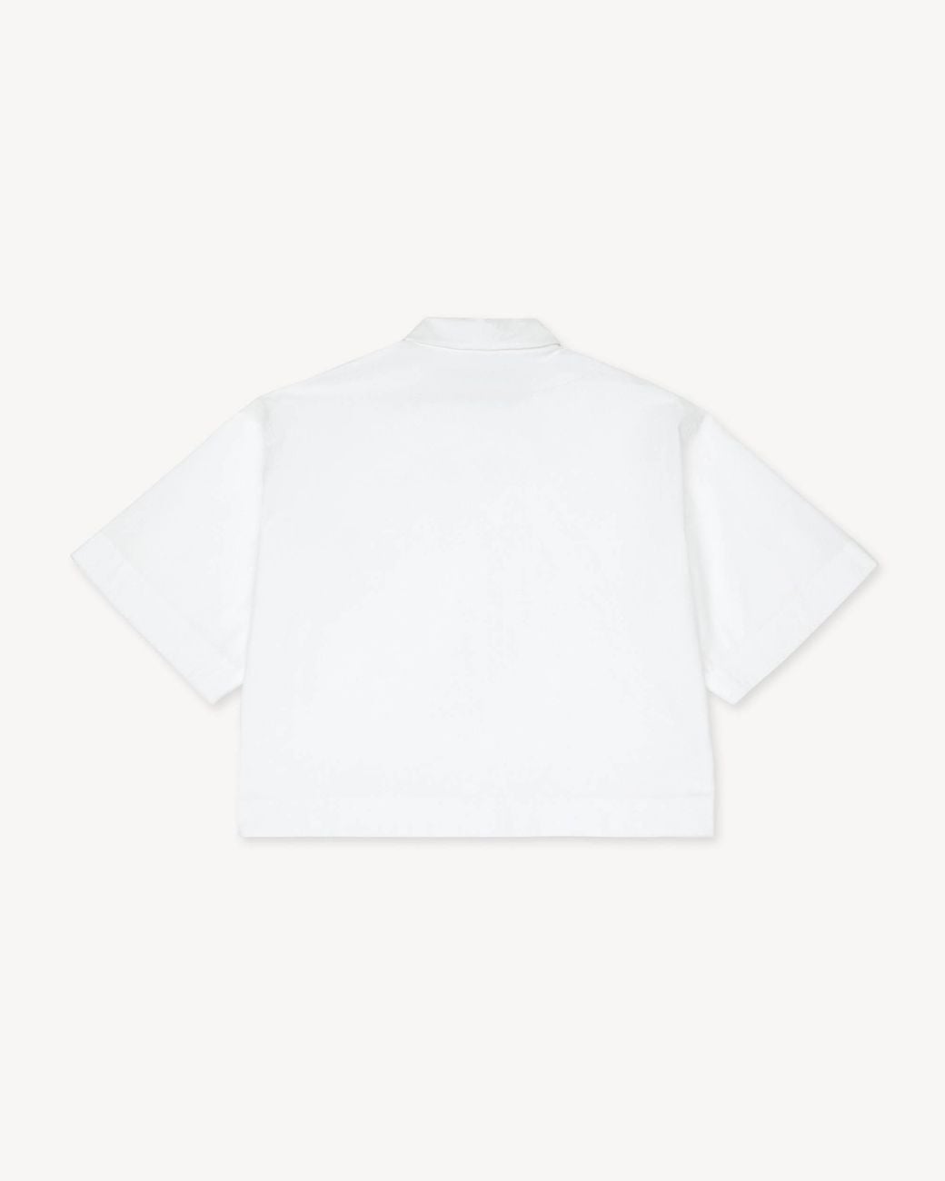 KENZO White Cropped Logo Embroidered Shirt