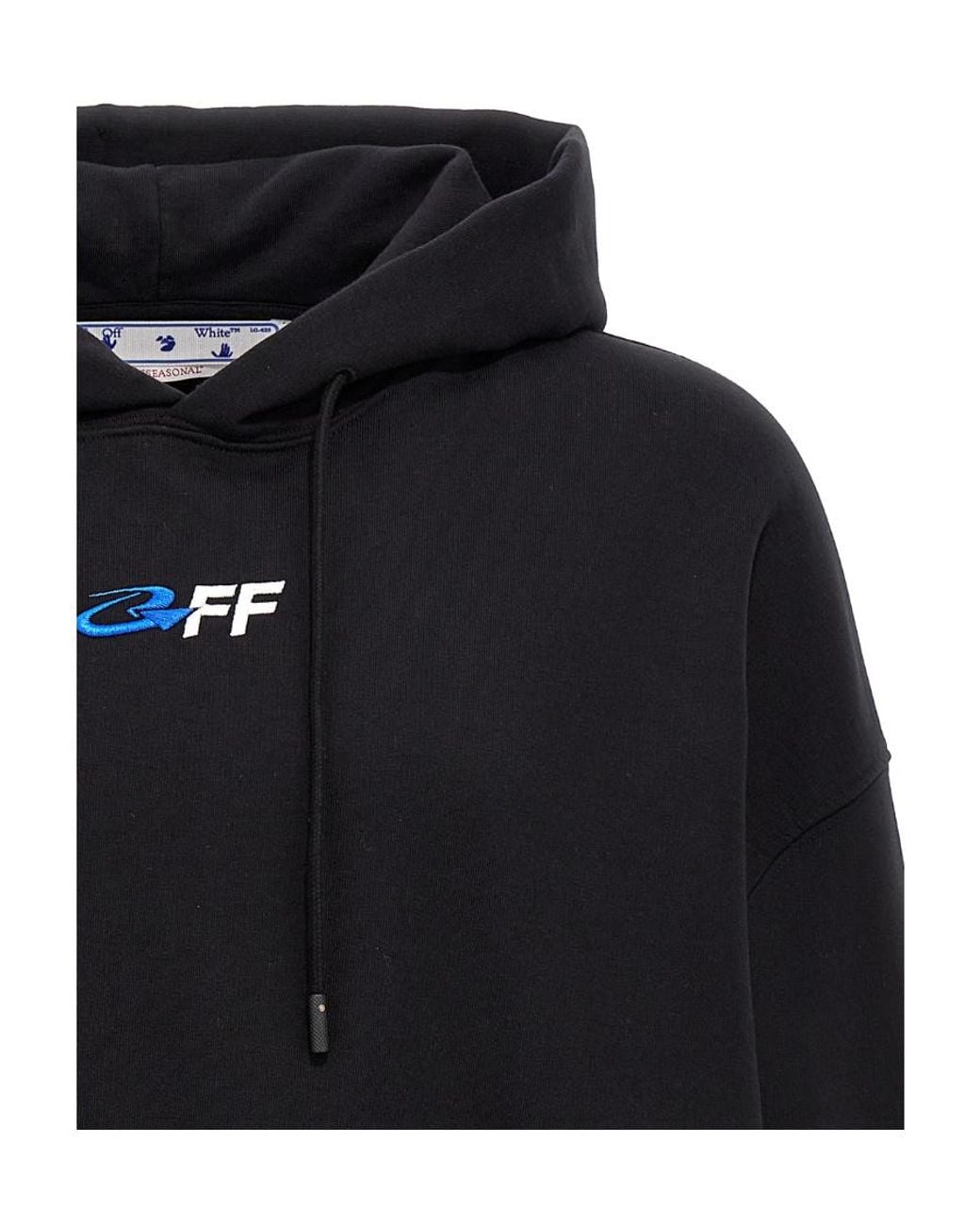 Off-White c/o Virgil Abloh Blue Graphic-Print Cotton Hoodie for men