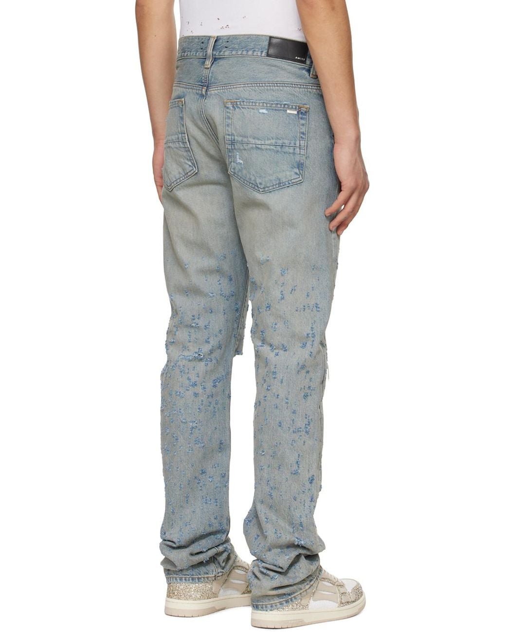 Amiri Blue Shotgun Distressed Straight Jeans for men