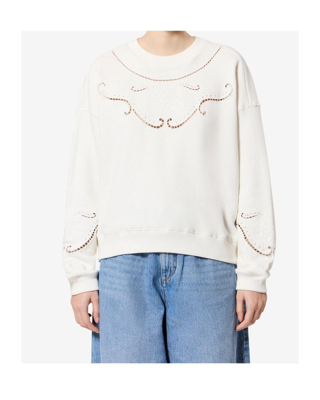 Isabel Marant White Étoile Vella Embroidered Sweatshirt