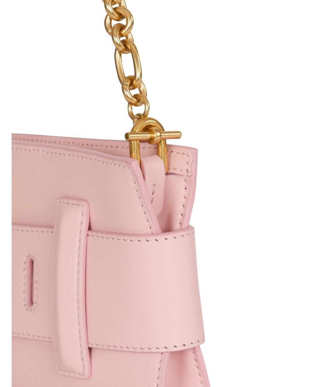Balmain Pink Anthem Smooth Leather Clutch