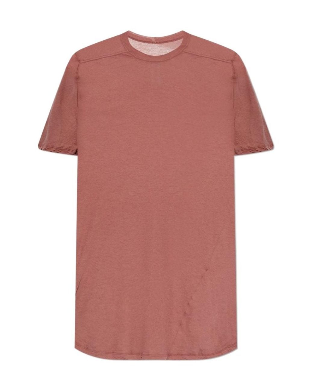Rick Owens Pink Short Sleeve Crewneck T-Shirt for men
