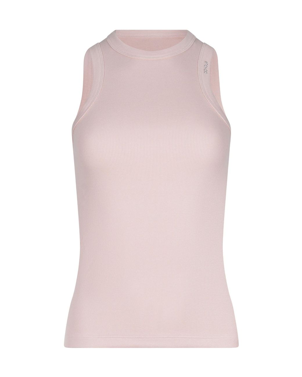 Dondup Pink Ribbed Logo Tank Top