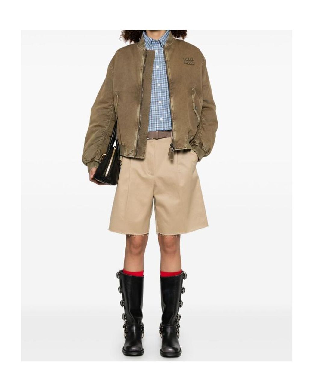 Miu Miu Natural Chino Bermudas