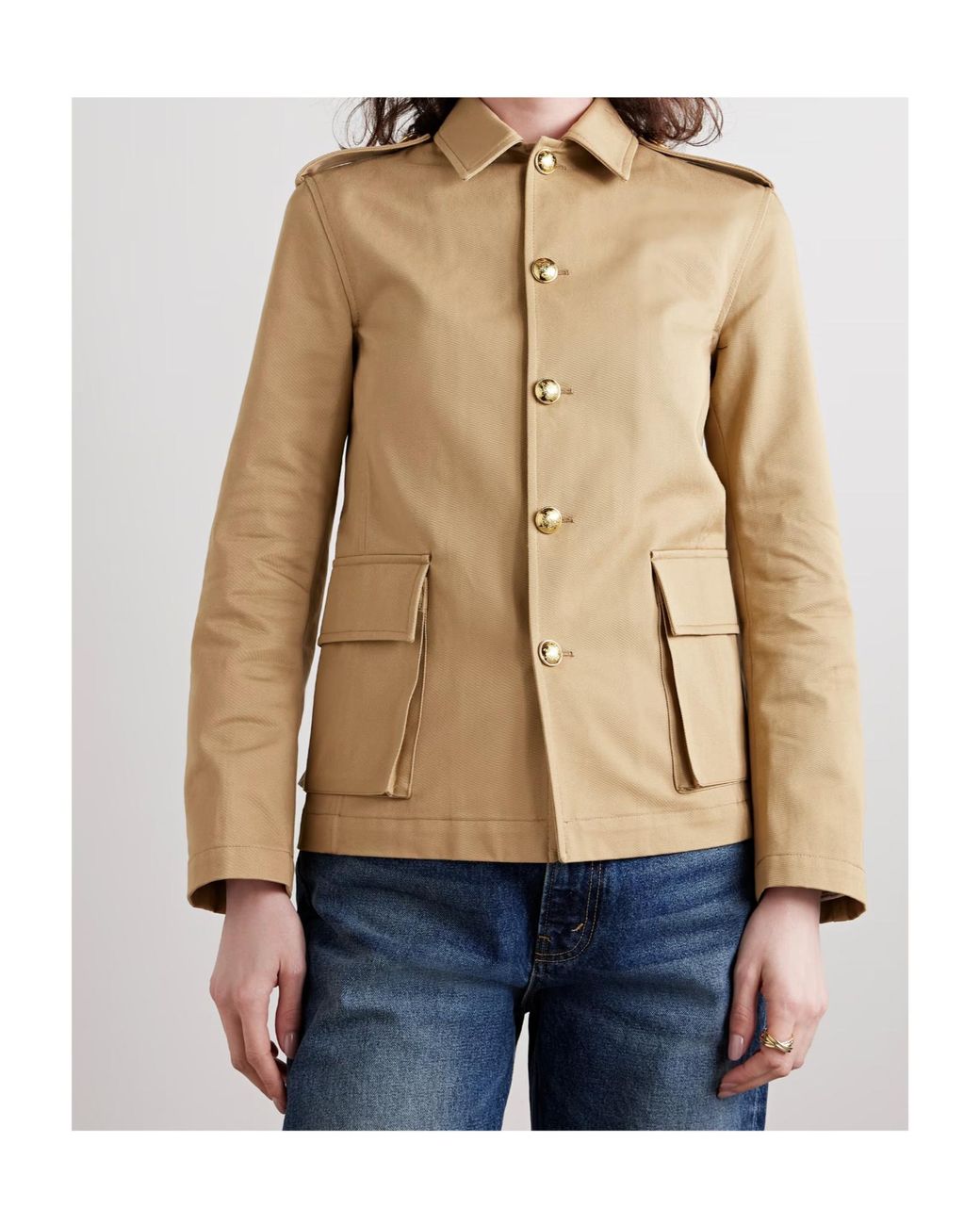 Nili Lotan Natural Collared Casual Jacket