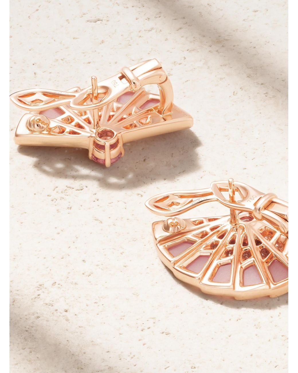 Garrard Pink 18-Karat Rose Multi-Stone Earrings
