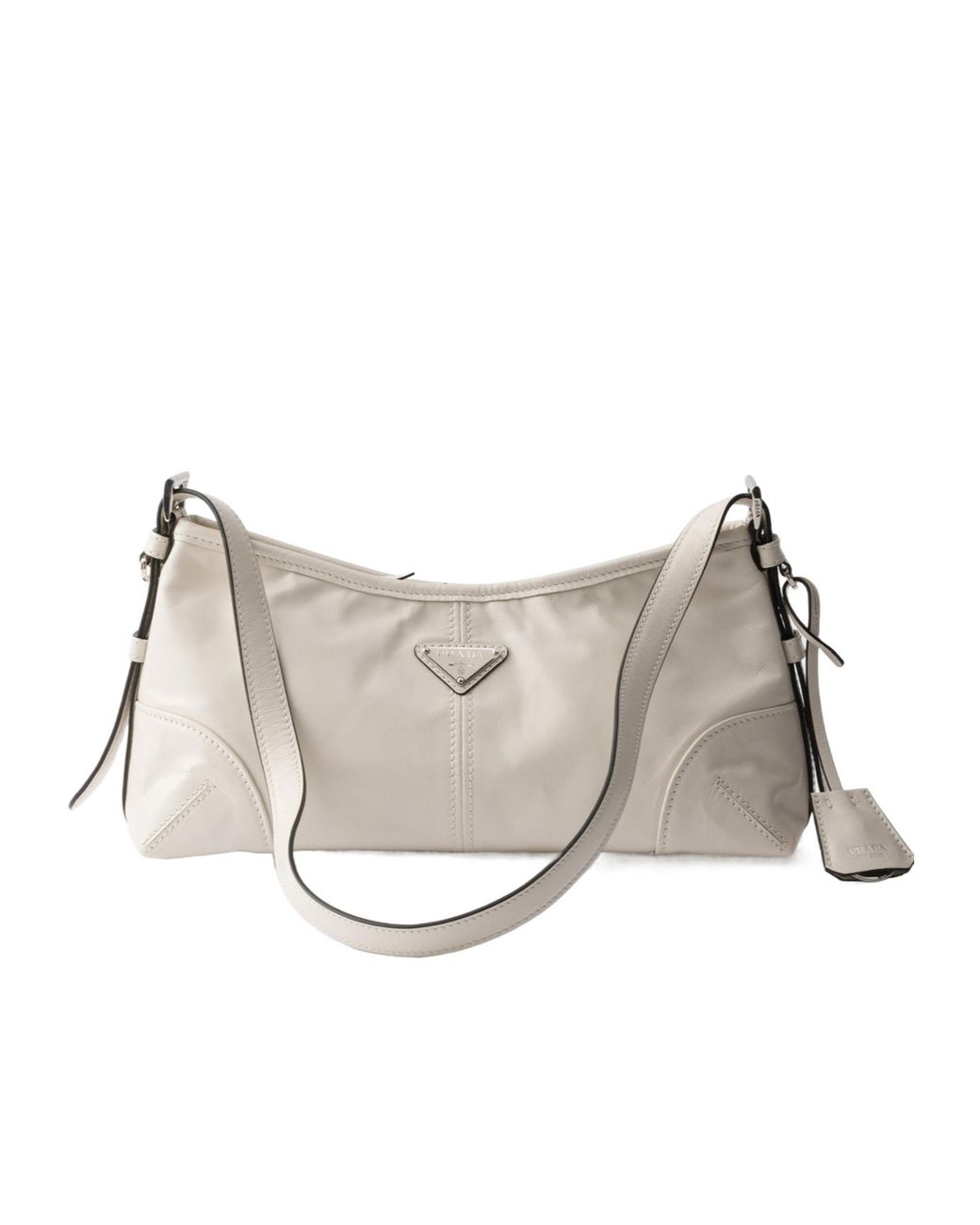 Prada Natural Aimèe Medium Leather Shoulder Bag