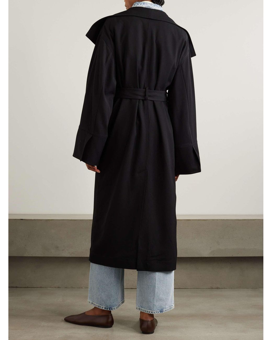 Totême Black Totême Flowing Twill Trench Coat