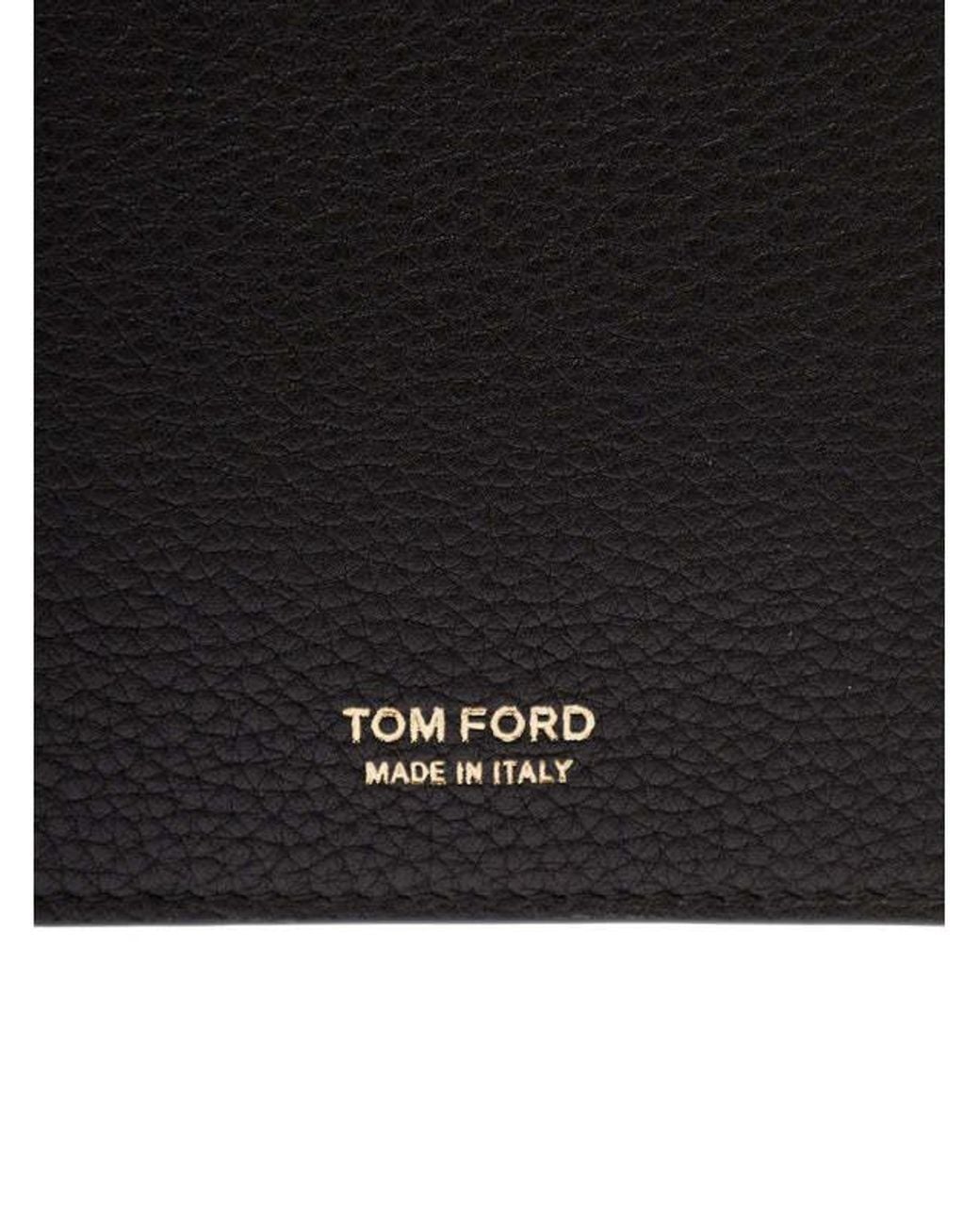 Tom Ford Black Logo Printed Bi-Fold Wallet for men