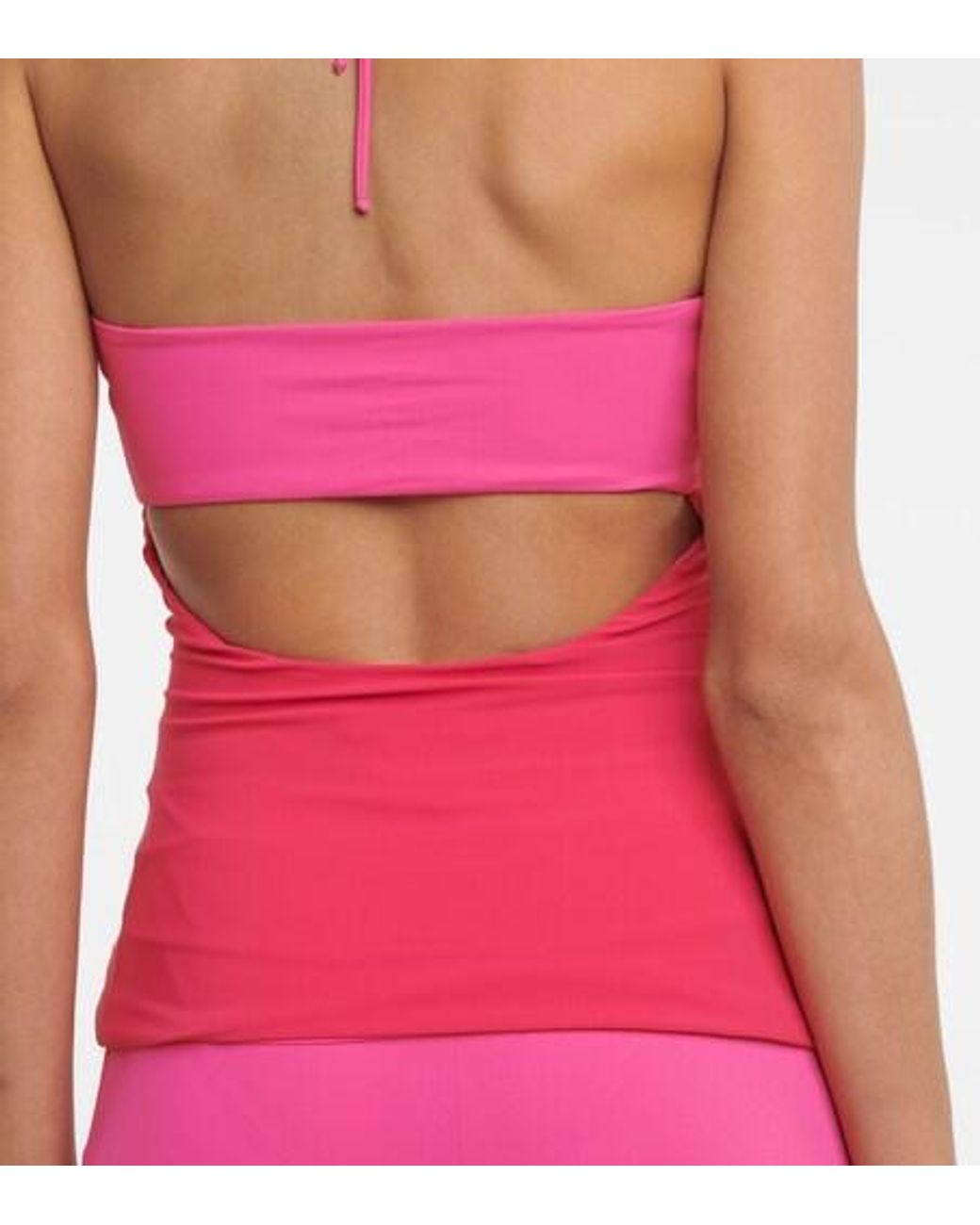 Nensi Dojaka Pink Cutout Halterneck Top