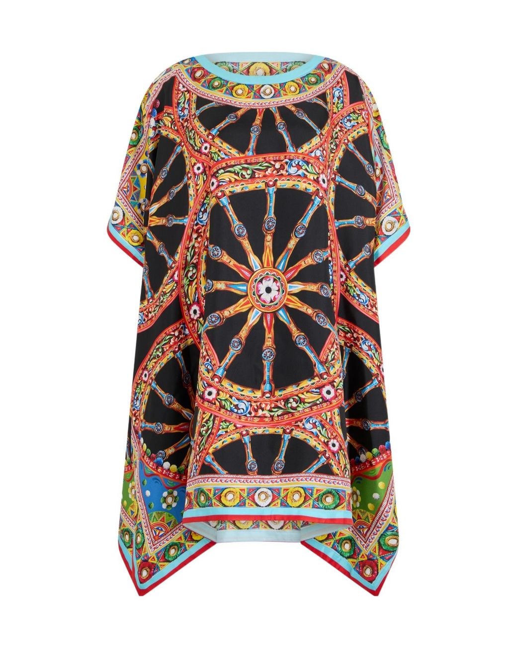 Dolce & Gabbana Multicolor Carretto-Printed Kaftan Dress