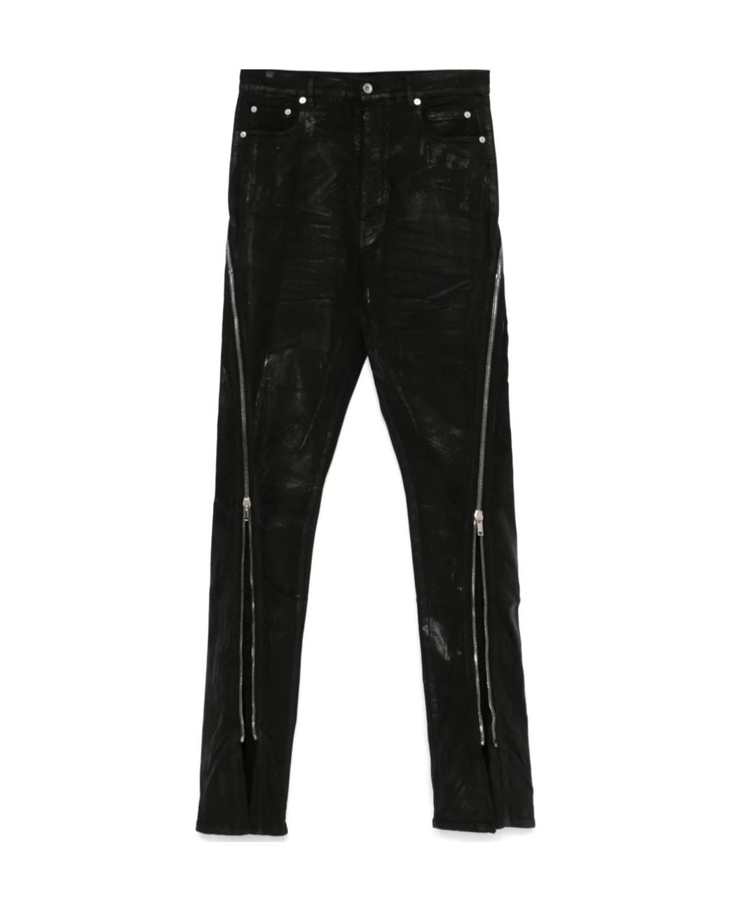 Rick Owens Black Bolan Banana Zipped Trousers for men