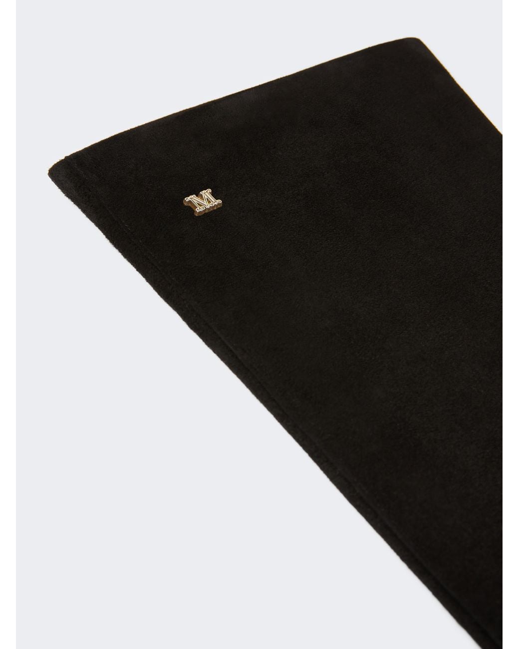 Max Mara Black Afideesuede Logo Plaque Gloves