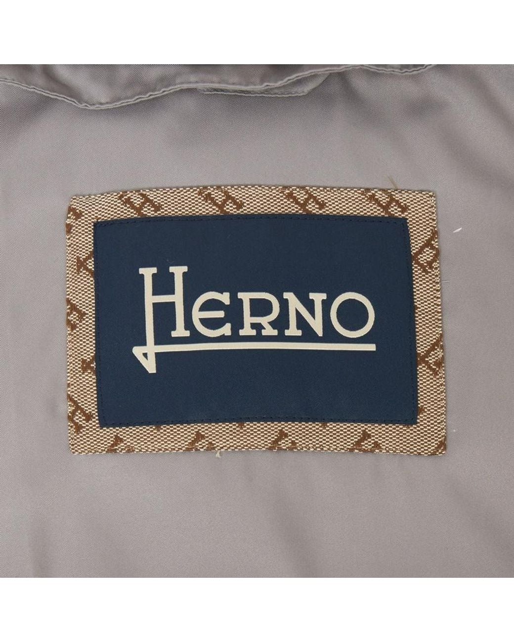 Herno Gray Quilted Hooded Down Jacket for men