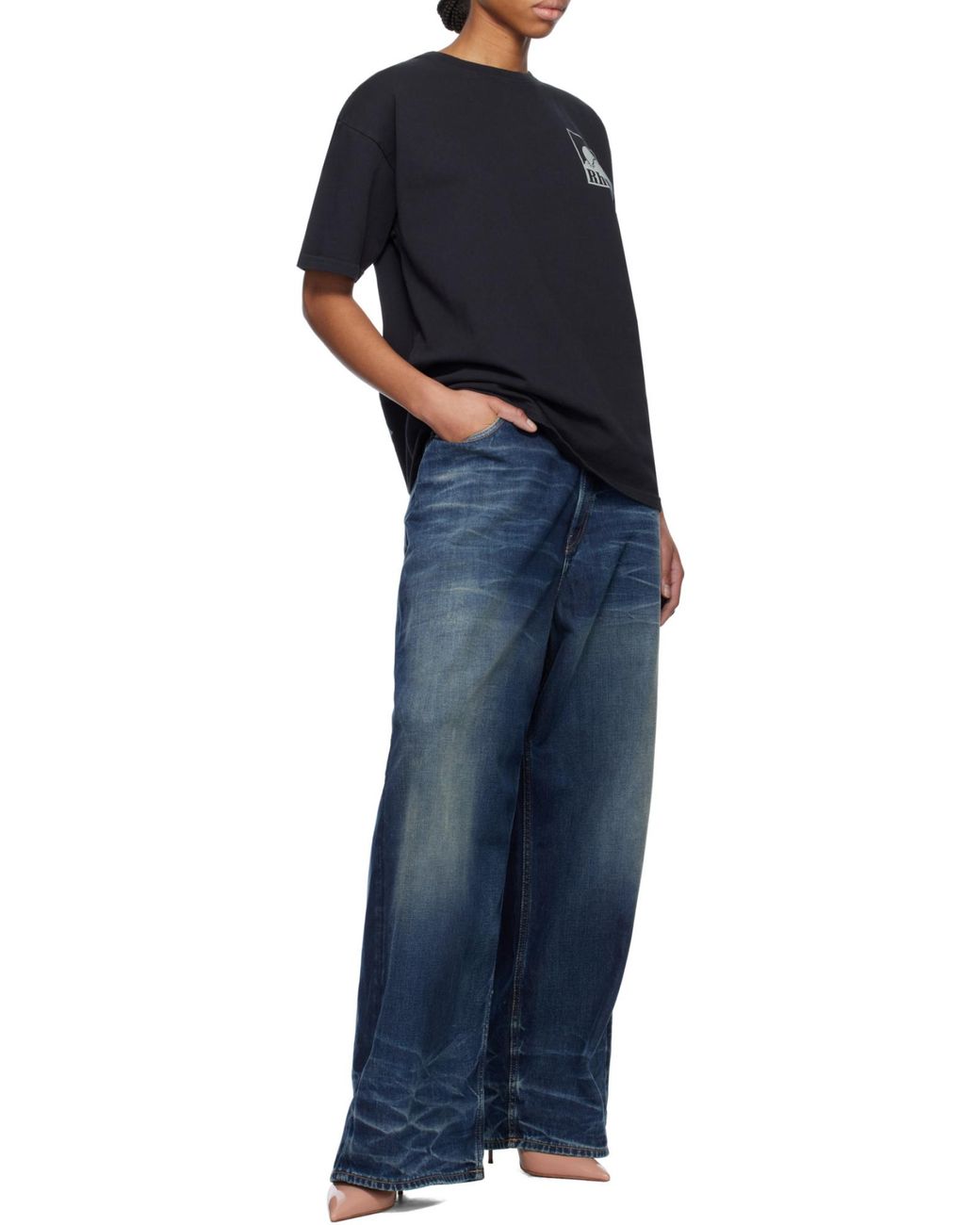 Rhude Black Moonlight Badge Tee for men