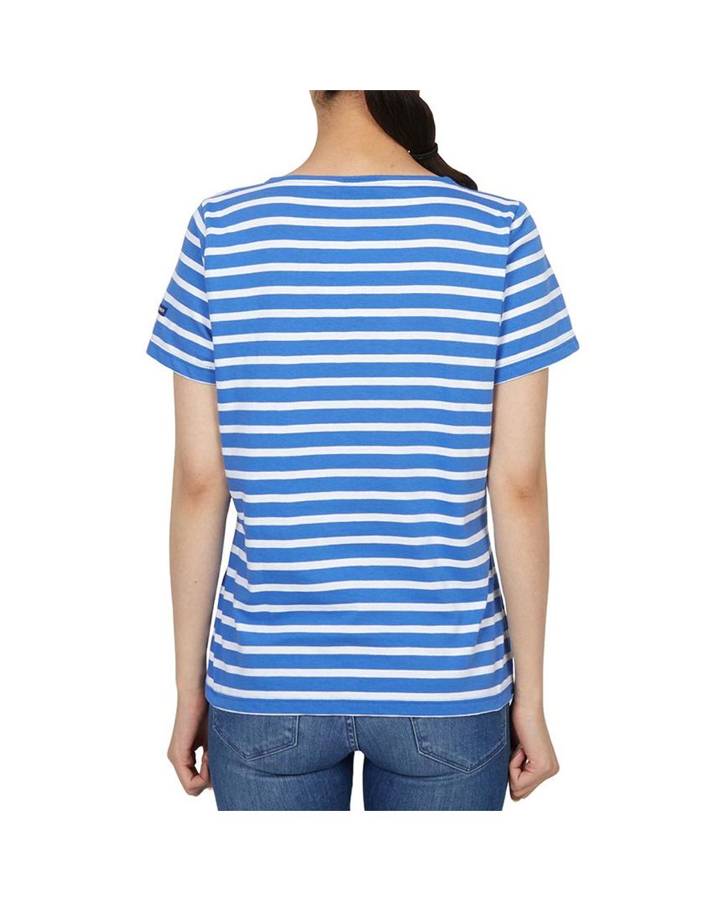 Saint James Blue Striped Graphic T-Shirt
