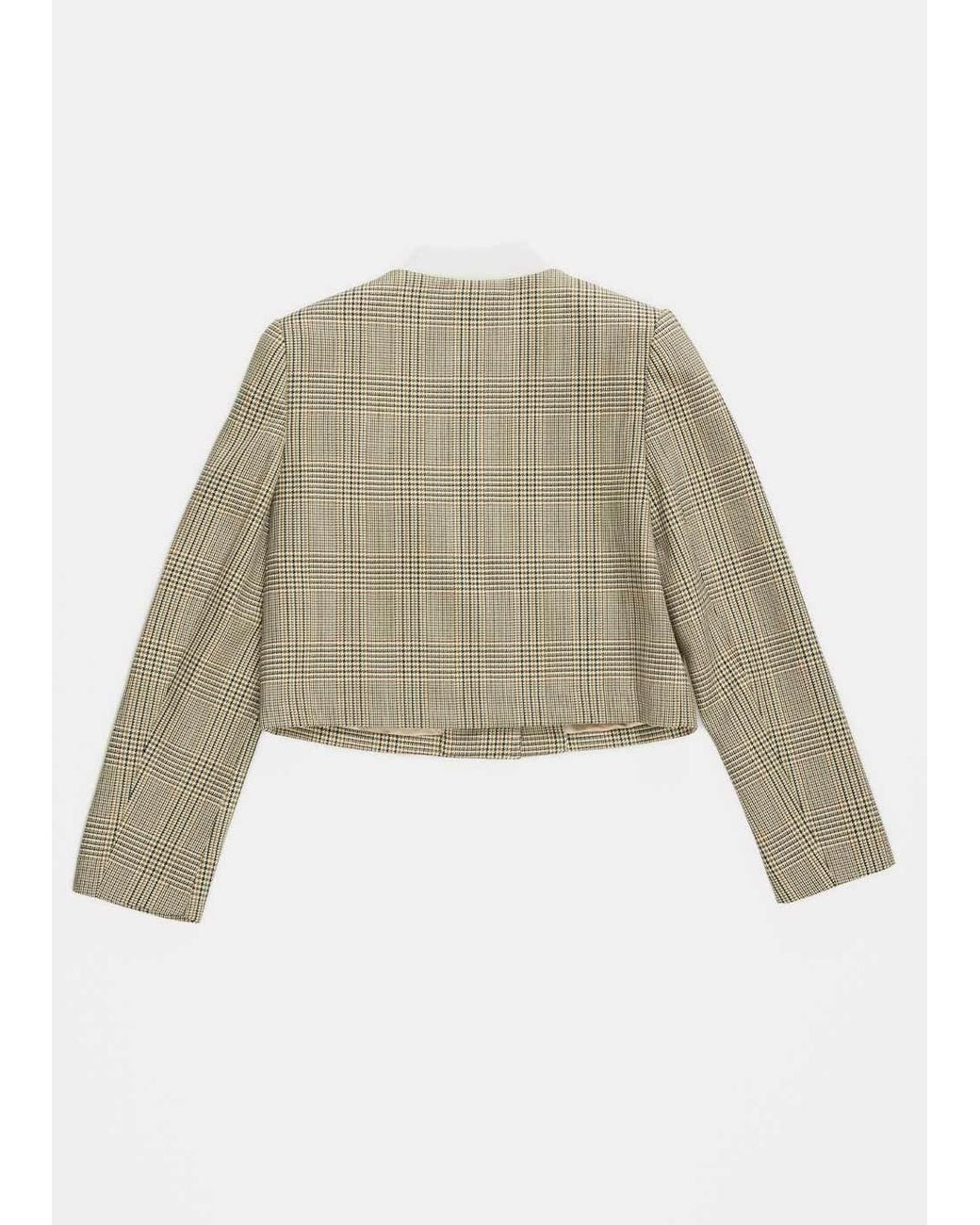 Self-Portrait Gray Check Wool Jacket