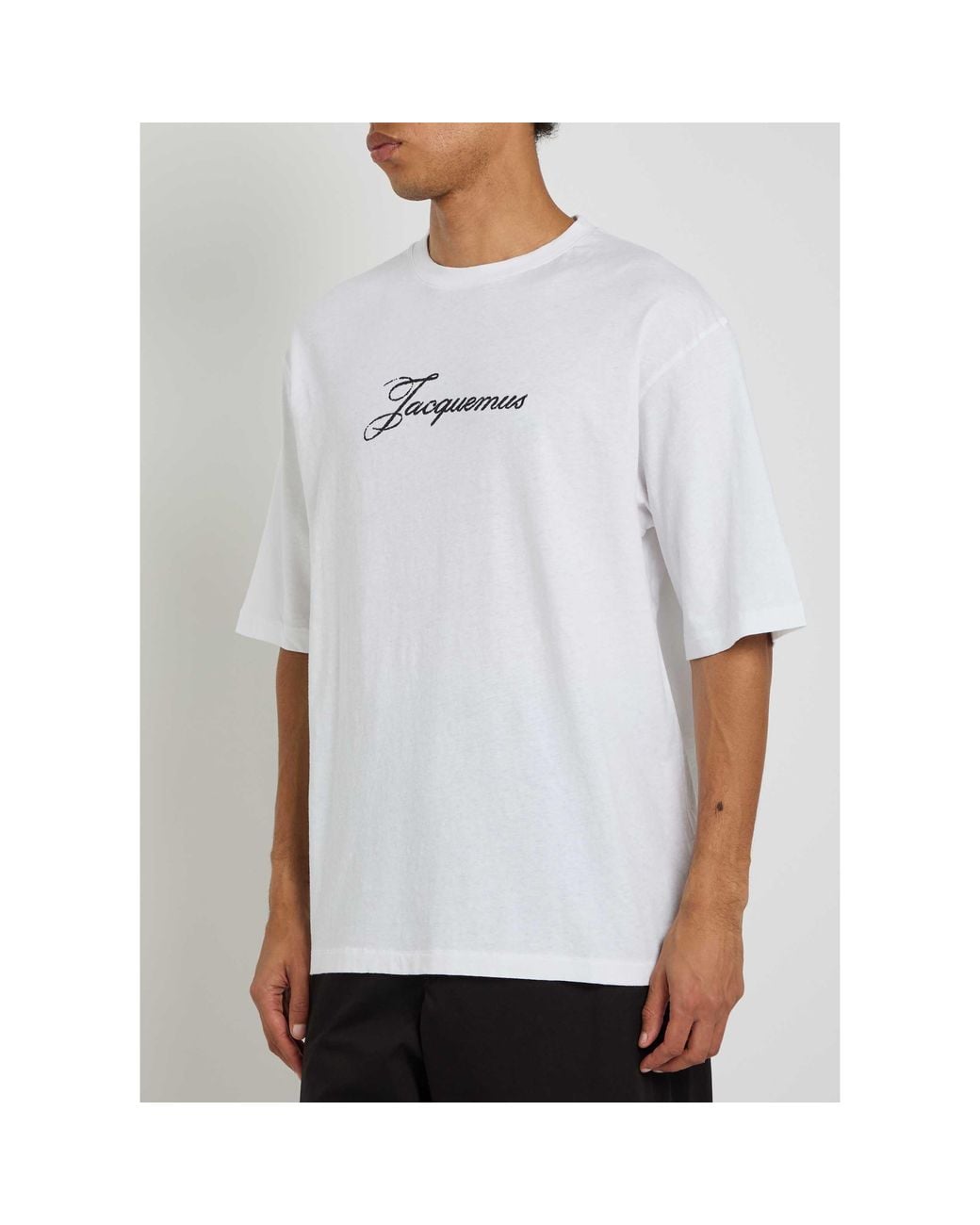 Jacquemus White Loose Pure Cotton Short-Sleeved Shirt for men