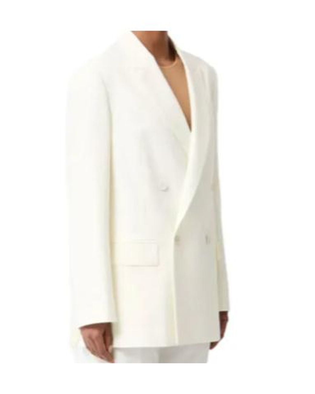 MM6 by Maison Margiela White Double Breasted Blazer