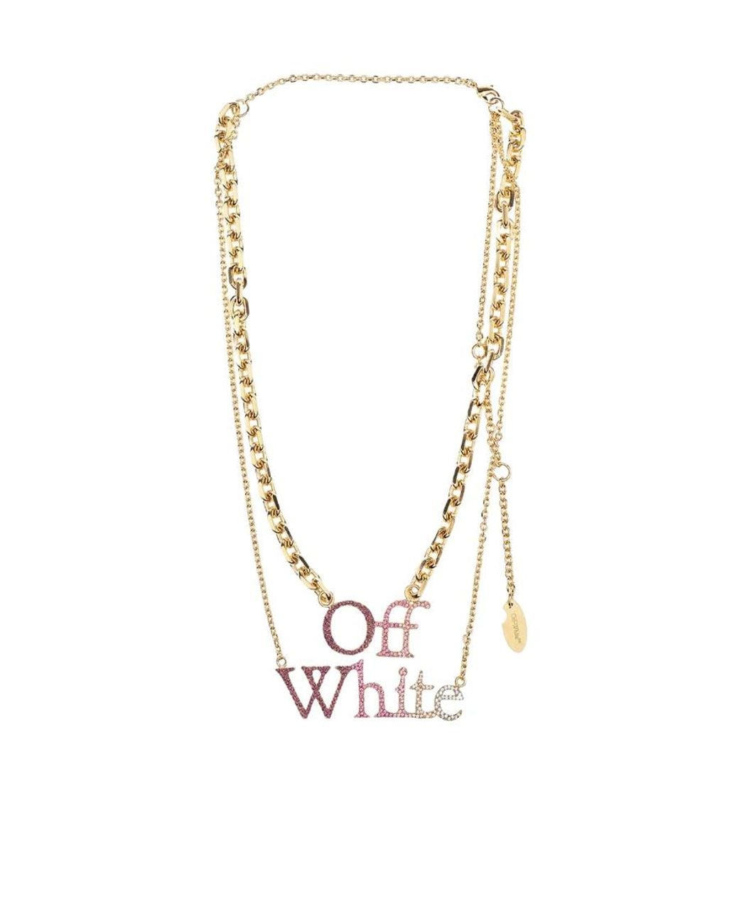 Off-White c/o Virgil Abloh Metallic Logo-Pendant Necklace