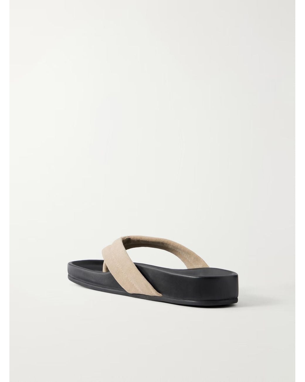 St. Agni White Suede Platform Flip-Flops